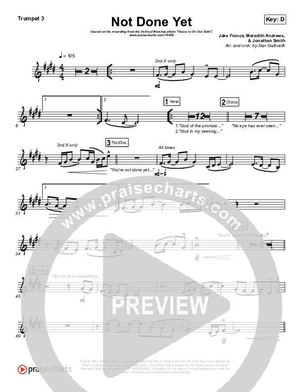 Not Done Yet Trumpet 3 (Vertical Worship)