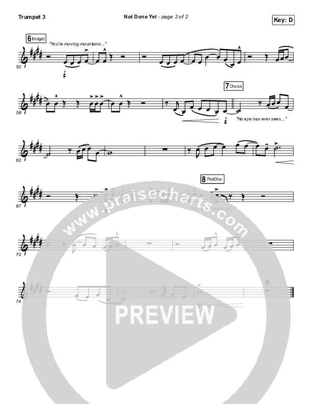 Not Done Yet Trumpet 3 (Vertical Worship)