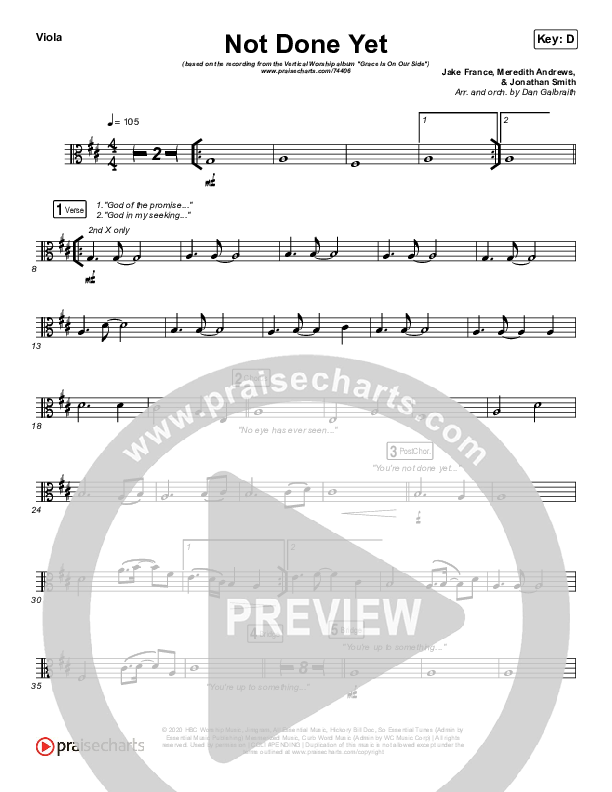 Not Done Yet Viola (Vertical Worship)