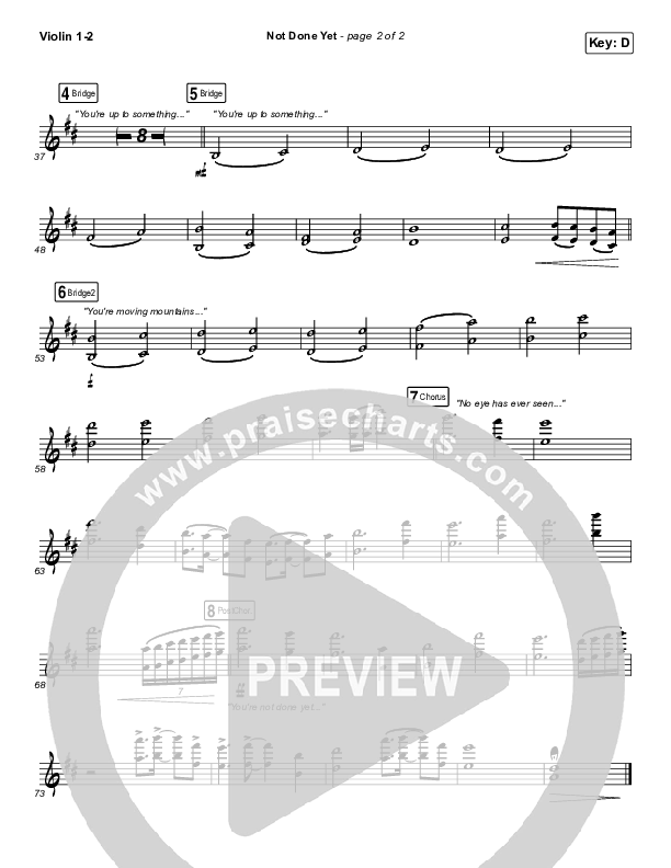 Not Done Yet Violin 1/2 (Vertical Worship)