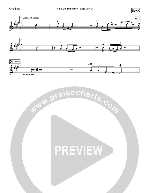 Hold Us Together Alto Sax (Matt Maher)