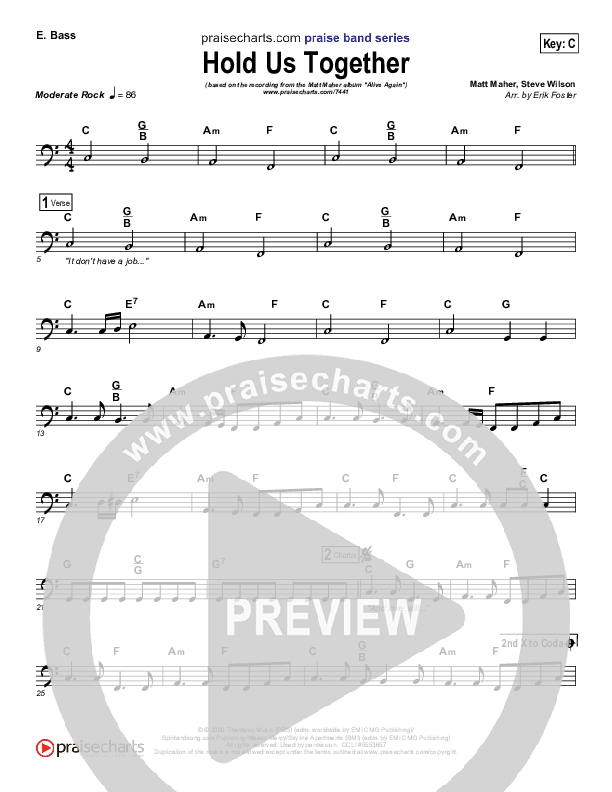 Hold Us Together Bass Guitar (Matt Maher)