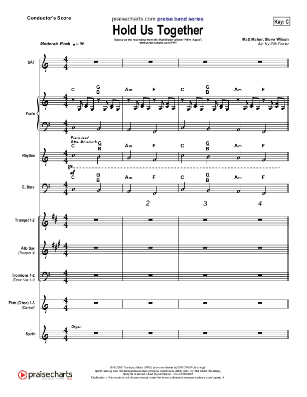Hold Us Together Conductor's Score (Matt Maher)