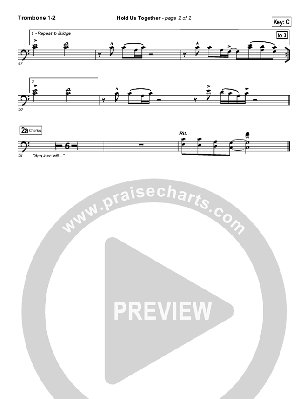 Hold Us Together Trombone 1/2 (Matt Maher)