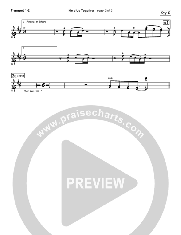 Hold Us Together Trumpet 1,2 (Matt Maher)