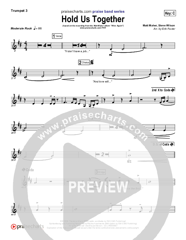 Hold Us Together Trumpet 3 (Matt Maher)