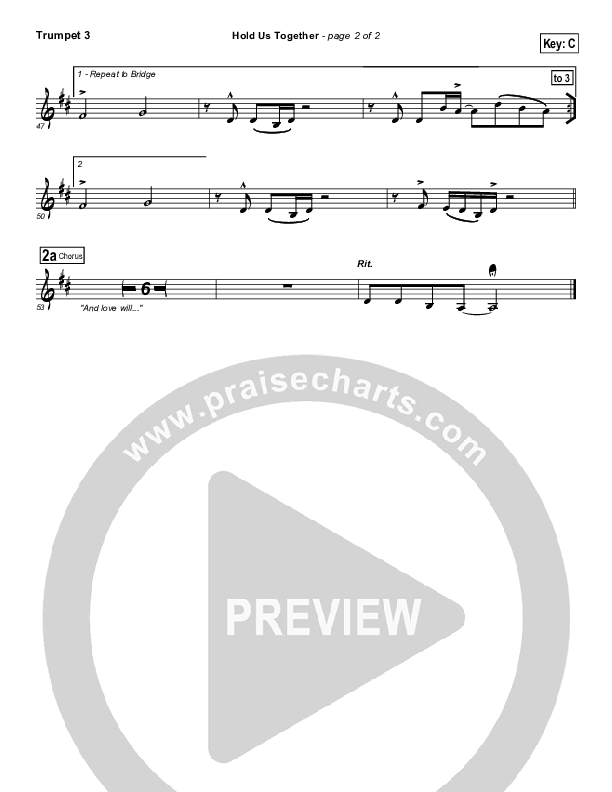 Hold Us Together Trumpet 3 (Matt Maher)