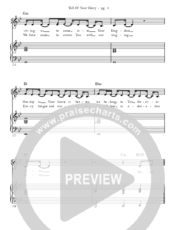 Tell Of Your Glory Lead & Piano (David & Nicole Binion)