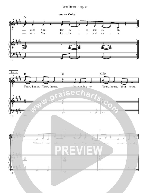 Your House Piano/Vocal (David & Nicole Binion)