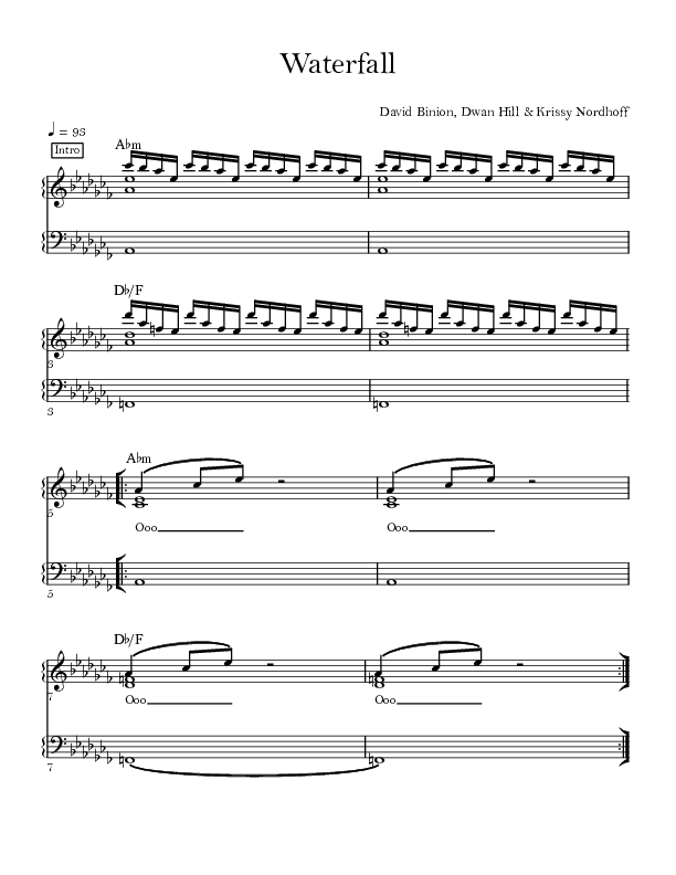 Waterfall Lead Sheet (David & Nicole Binion / Maranda Curtis)