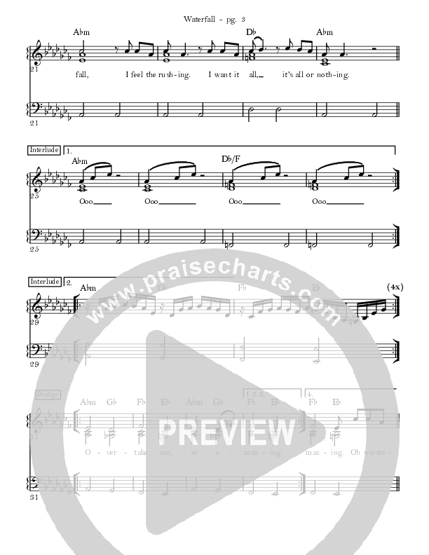 Waterfall Lead Sheet (David & Nicole Binion / Maranda Curtis)