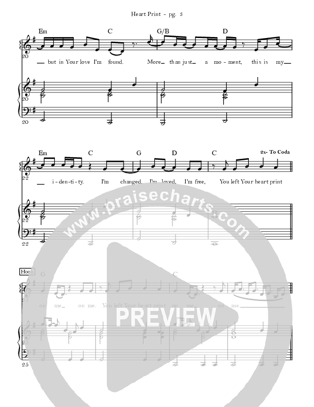 Heart Print Piano/Vocal (David & Nicole Binion / MDSN / Travis Greene)