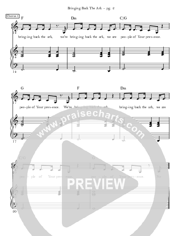 Bringing Back The Ark Piano/Vocal (David & Nicole Binion / William McDowell)