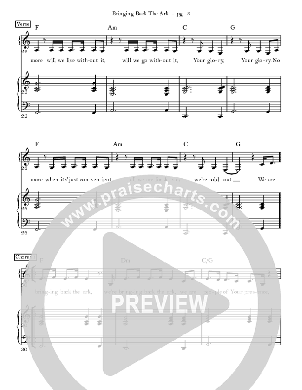 Bringing Back The Ark Piano/Vocal (David & Nicole Binion / William McDowell)