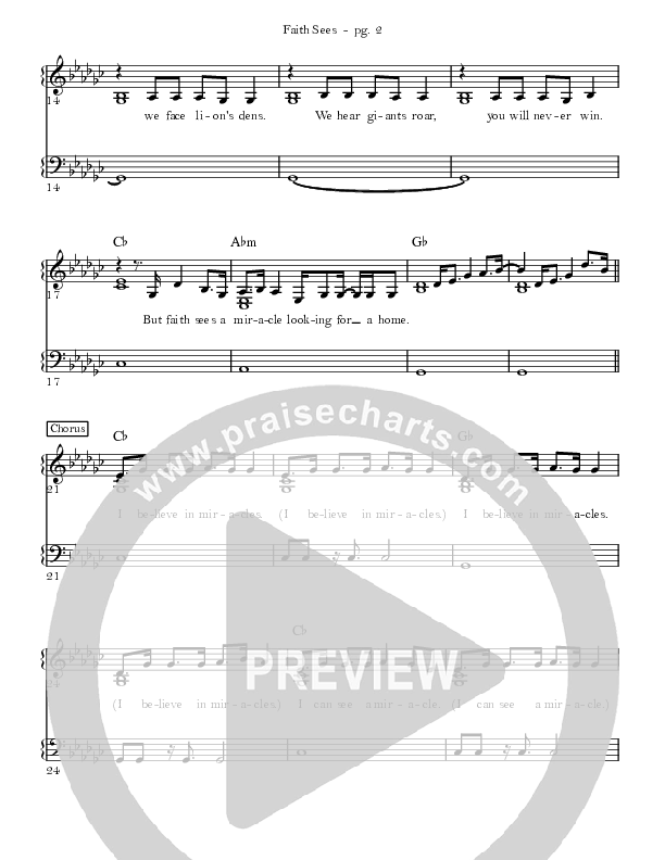 Faith Sees Lead Sheet (David & Nicole Binion / Todd Dulaney)