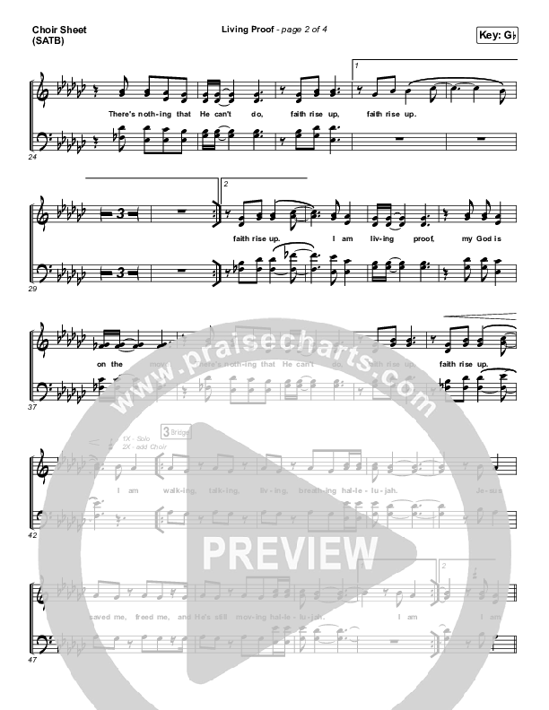 Living Proof Choir Sheet (SATB) (David & Nicole Binion / Steffany Gretzinger)
