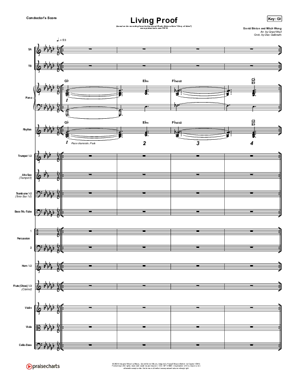 Living Proof Conductor's Score (David & Nicole Binion / Steffany Gretzinger)