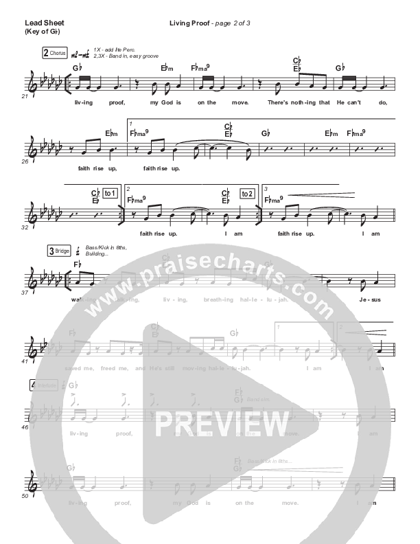 Living Proof Lead Sheet (Melody) (David & Nicole Binion / Steffany Gretzinger)