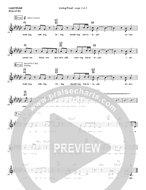 Living Proof Lead Sheet (Melody) (David & Nicole Binion / Steffany Gretzinger)
