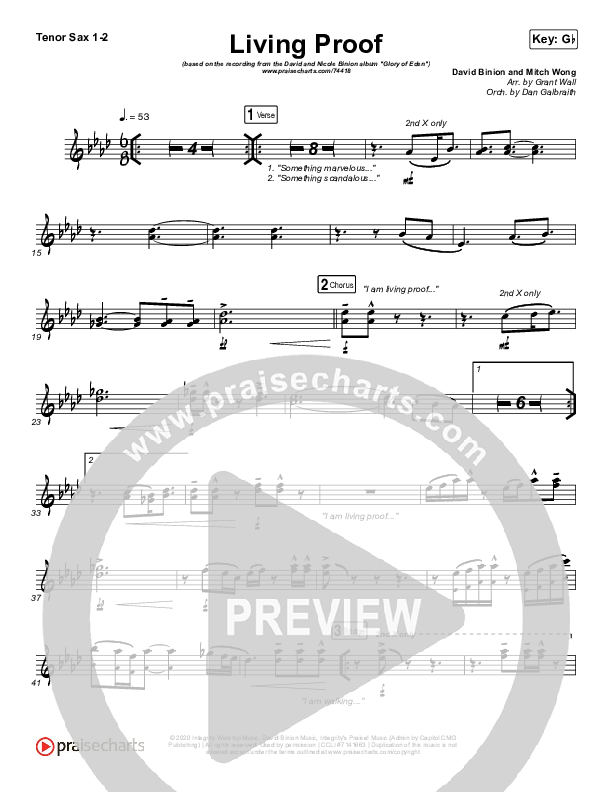 Living Proof Tenor Sax 1/2 (David & Nicole Binion / Steffany Gretzinger)