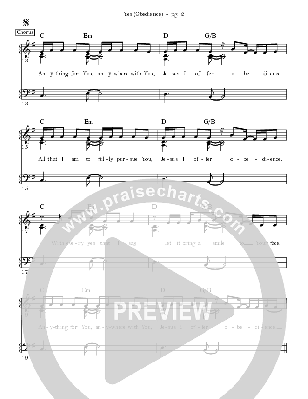 Yes (Obedience) Lead Sheet (David & Nicole Binion / MDSN)