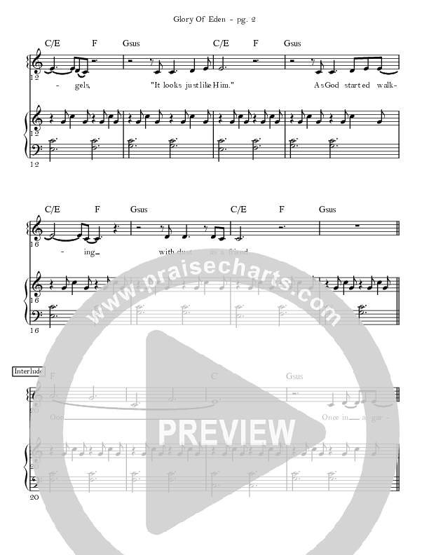 Glory Of Eden Piano/Vocal (David & Nicole Binion)