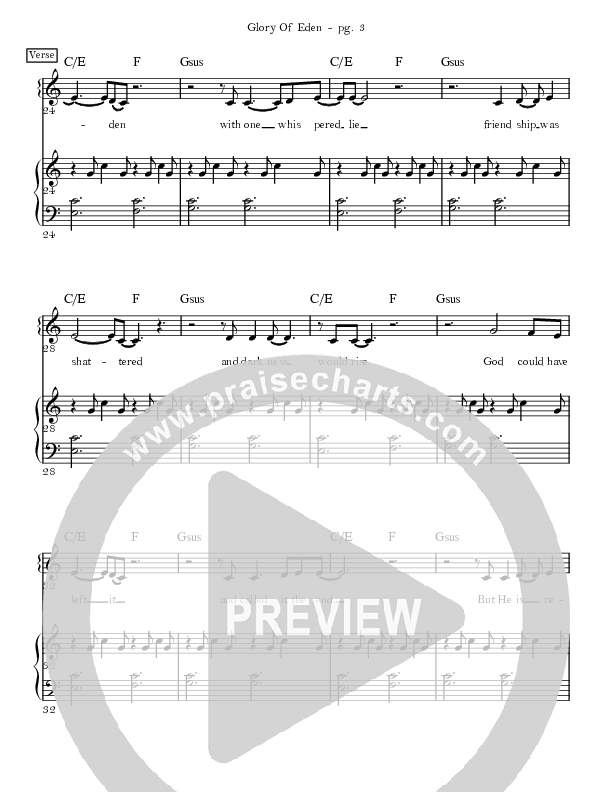 Glory Of Eden Piano/Vocal (David & Nicole Binion)