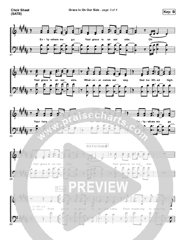 Grace Is On Our Side Choir Sheet (SATB) (Vertical Worship)