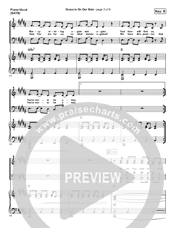 Grace Is On Our Side Piano/Vocal (SATB) (Vertical Worship)