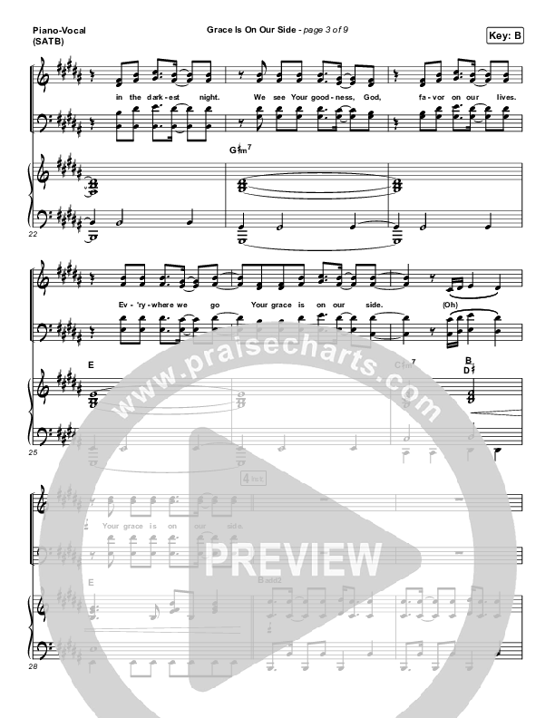 Grace Is On Our Side Piano/Vocal (SATB) (Vertical Worship)