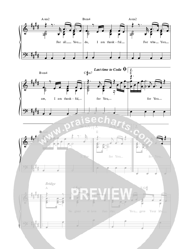 I Am Thankful Lead Sheet (Paul Baloche / Leslie Jordan)