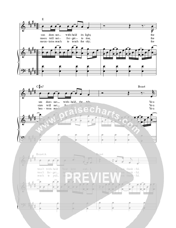 I Am Thankful Piano/Vocal (Paul Baloche / Leslie Jordan)