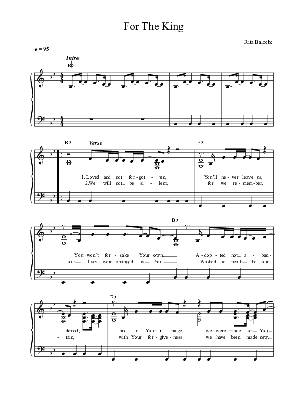 For The King Lead Sheet (Paul Baloche)