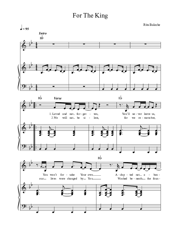 For The King Lead & Piano (Paul Baloche)