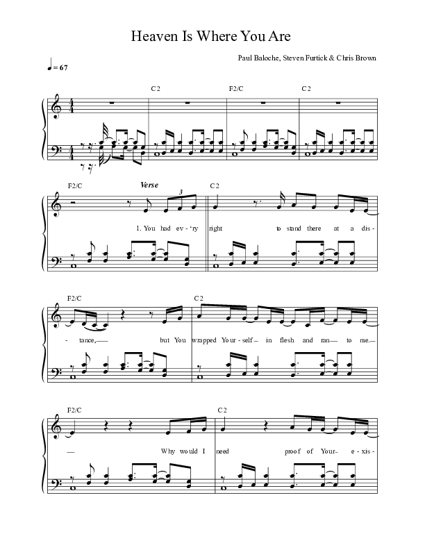 Heaven Is Where You Are Lead Sheet (Paul Baloche / Chris Brown)