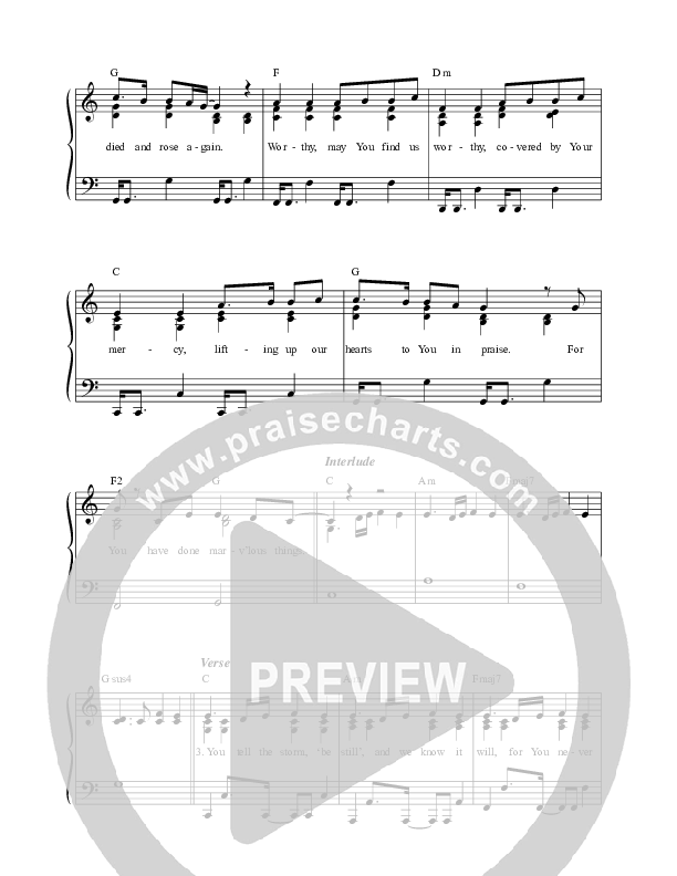 Marvelous Things Lead Sheet (Paul Baloche / Kari Jobe)