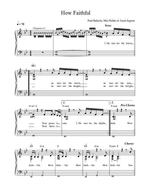 How Faithful Lead Sheet (Paul Baloche)