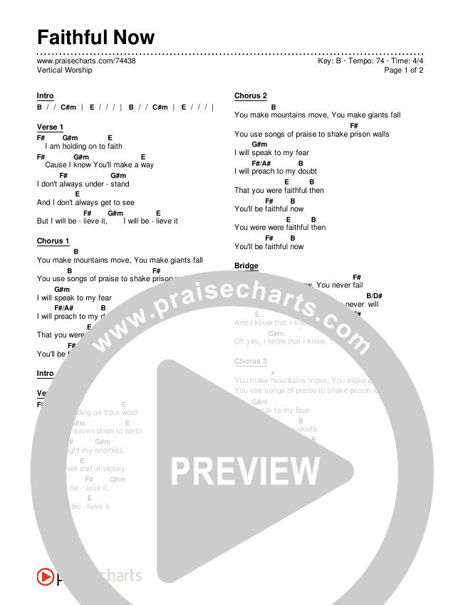 Faithful Now Chords & Lyrics (Vertical Worship)