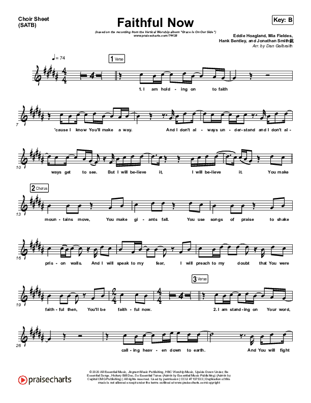 Faithful Now Choir Sheet (SATB) (Vertical Worship)