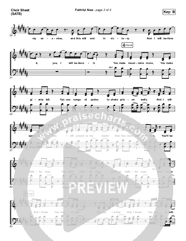 Faithful Now Choir Sheet (SATB) (Vertical Worship)