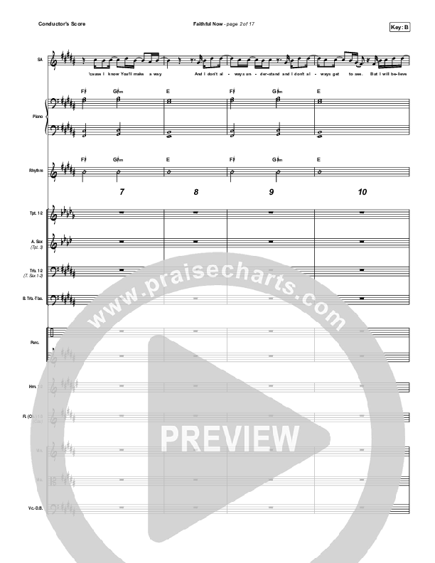 Faithful Now Conductor's Score (Vertical Worship)