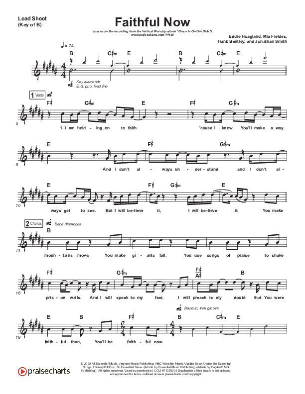 Faithful Now Lead Sheet (Melody) (Vertical Worship)