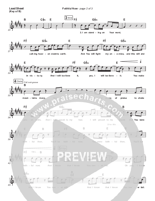 Faithful Now Lead Sheet (Melody) (Vertical Worship)