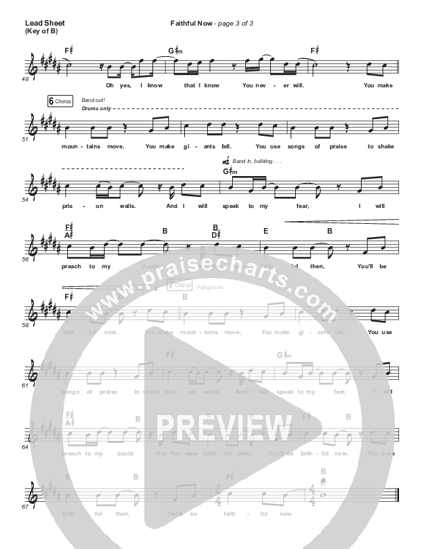 Faithful Now Lead Sheet (Melody) (Vertical Worship)