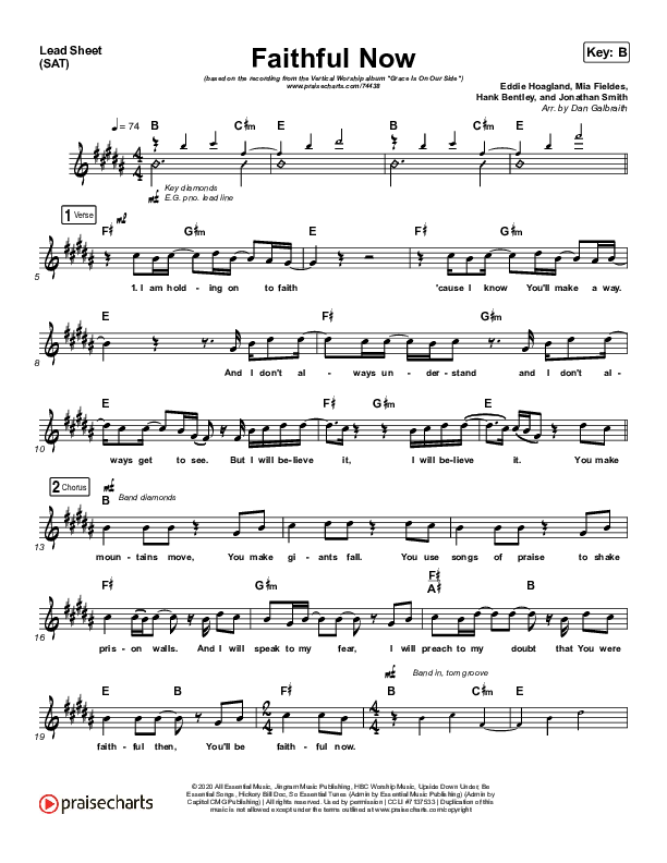 Faithful Now Lead Sheet (SAT) (Vertical Worship)