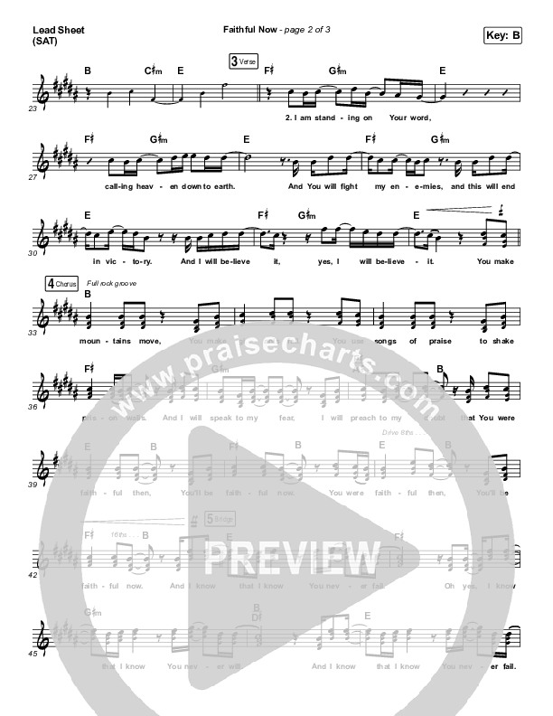 Faithful Now Lead Sheet (SAT) (Vertical Worship)
