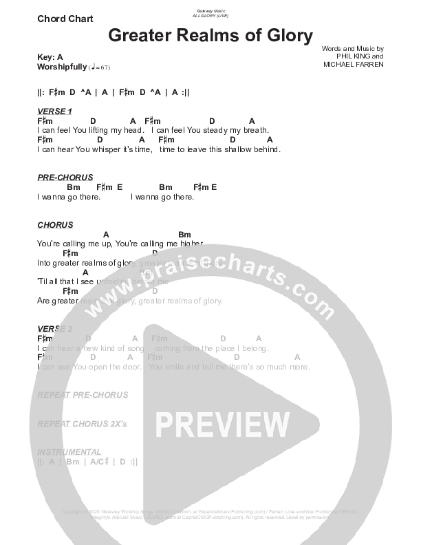 Greater Realms Of Glory Chords & Lyrics (Phil King / Lauren Mwonga)