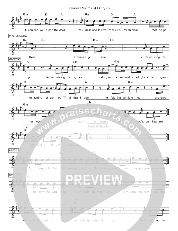 Greater Realms Of Glory Lead Sheet (Phil King / Lauren Mwonga)