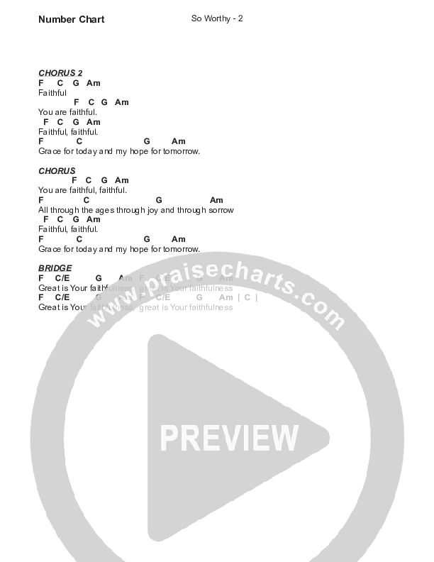 So Worthy Chord Chart (Phil King / Lauren Mwonga)