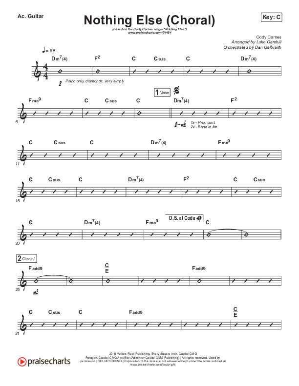 Nothing Else (Choral Anthem SATB) Acoustic Guitar (Cody Carnes / Arr. Luke Gambill)